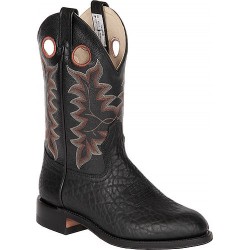 Black Bullhide/Black Deertan 12" 8047 Canada West Brahma Ranchman Ropers