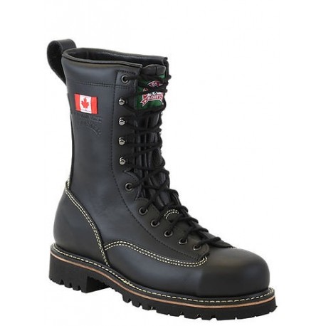 Canada West 14394 Steel-Toe Black Forrester Fire Retandant Lace Work Boots CSA Grade 1