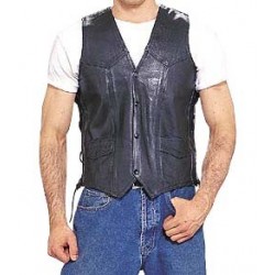 Leather VEST with adjustable Laces on side