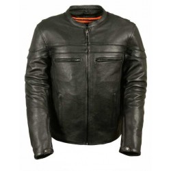 Men's Sporty Scooter Crossover Leather Jacket 