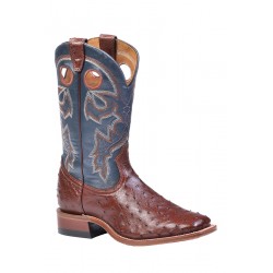 Boulet wide square toe Cigar Ostrich boot 8523