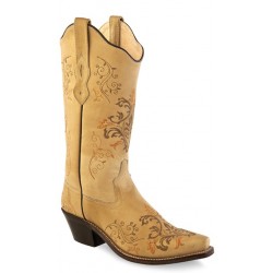 Old West Ladies Vintage Cream Fashion Wear Boot - LF1588