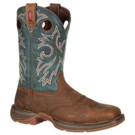 Rebel by Durango Men's DB016 11" Tan/Navy Pull-On Western boot with DSS