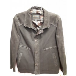 Casual leather & Wool combo jacket brown 4776