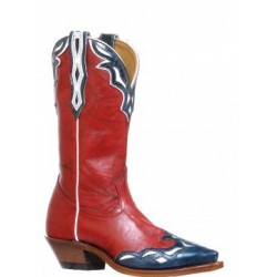 Deerlite Red / Blue-white snip toe Ladies boot by BOULET