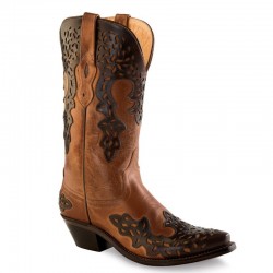 Old West Ladies Burnwood w Brown Fashion Wear Boot LF1539