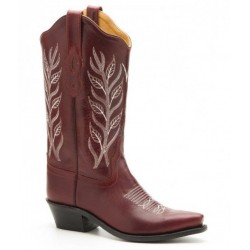 Ladies Red / white Leather boot Old West LF1574
