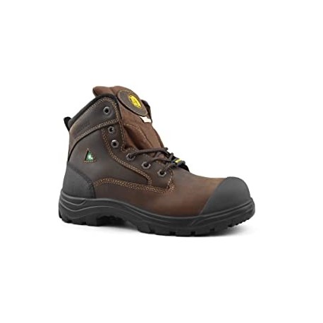 Tiger Men's Safety Boots Steel Toe Waterproof CSA Approved Lightweight 6" Leather Work Boots 7666