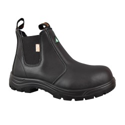 Tiger Men's Safety Boots Steel Toe Lightweight CSA Slip On Leather Work Boots 5925 black