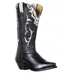 Boulet 9617 Ladies Silky Black/Reticulus White Snip Toe Boots