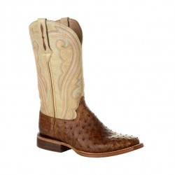 Ladies Durango Full-Quill Ostrich Sunset Wheat/Ivory Boots