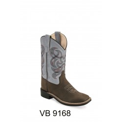 Thunder Brown Foot / Sky Blue shaft Children's Broad Square Toe Boots