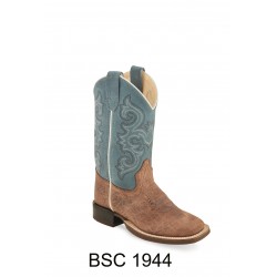 Brown Bull Hide print Foot / Sky Blue Suade Shaft BSI 1944