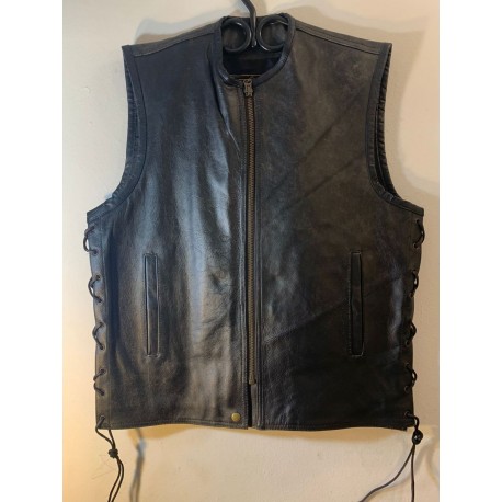 Black Mens Vest FIM654CPM - WesternBootsCanada.com By: Leather King