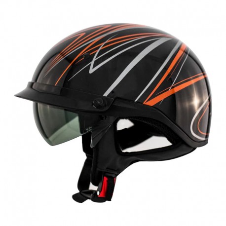 Half helmet with drop down visor Roadster FREEHAND Red