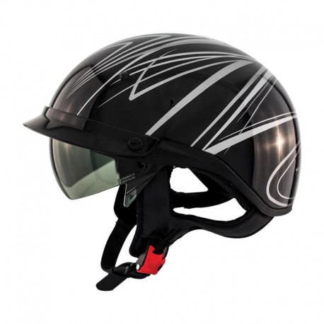 Half helmet with drop down visor Roadster FREEHAND Red