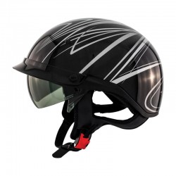 Half helmet with drop down visor Roadster FREEHAND Silver