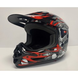 10- Motocross Viper Red/Black Skulls Helmet ..by Joe Rocket