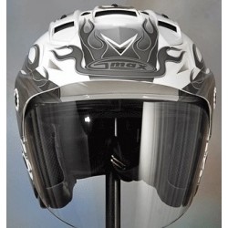GM27S Motorcycle Helmet An Open-Face with Silver Flame - GMAX