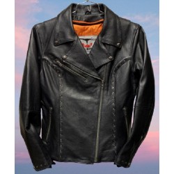 Ladies' Studed Leather Sports Jacket by Bulfaster
