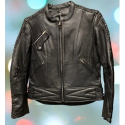 VENTED LEATHER JACKET by ADNAN