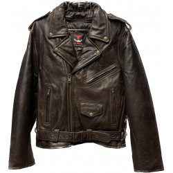 BF Bull Faster Jacket Biker Style, Brown BF-9999
