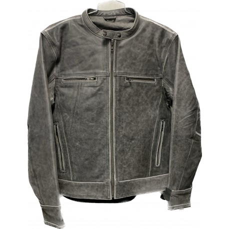 Men's Grey Leather Jacket