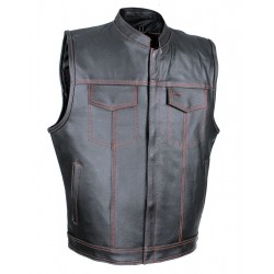 Club Vest with Snap/ zip - Red Lining