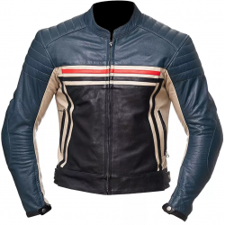 Motorbike Leather Jacket with Armour