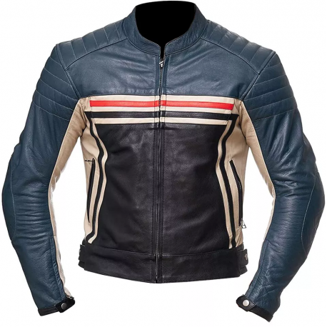 Motorbike Leather Jacket with Armour
