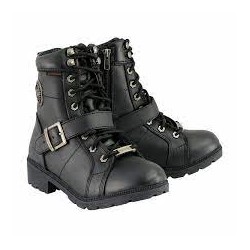 Women’s Waterproof Side Buckle Leather Boot w/ Plain Toe