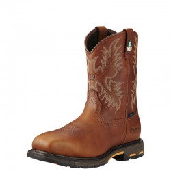 Men's WorkHog Wide Square Toe CSA Waterproof Composite Toe Work Boot by Ariat - Dark Copper