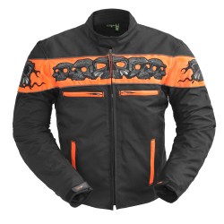 Immortal Black Orange Codura Skull Jacket