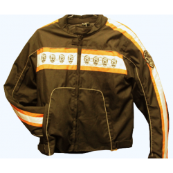 BF Textile Skull Jacket, Hi-Vis Stripes, Embroidered Back