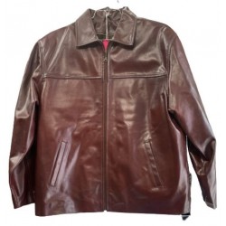 Men's Casual Burgundy Leather Jacket by Sofari Canada