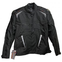 Men's Black Textile Jacket with White Reflective Highlites