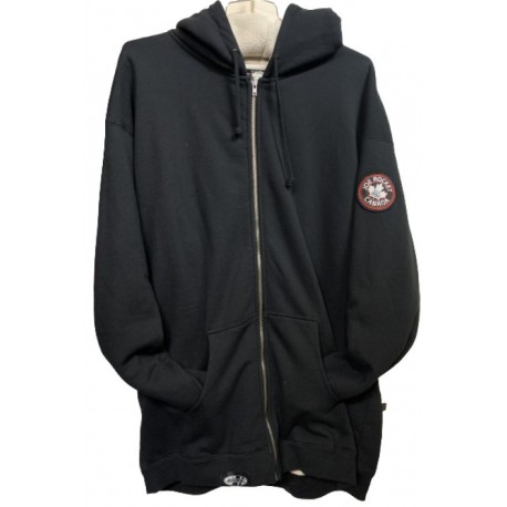 Joe Rocket Black Fleece Hoody with Beige Fleece