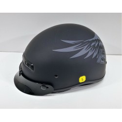 Alto Custom Eagle Half Helmet Matte Black/Silver by Zox
