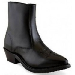 Men's Zipper Western Ankle Boot- Black