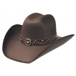 Modestone Cattleman Faux Felt Cowboy Hat Brown