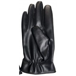 Black Leather Gloves Classic Style Lined