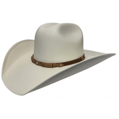 Beige Straw Cowboy Hat with Decorative Hatband