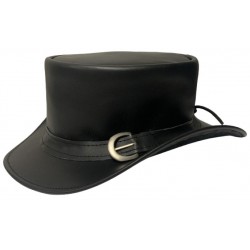 The "ALABAMA" Black Leather Fedora Hat