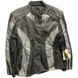 Lady's Textile Motorcycle Jacket Black & Grey