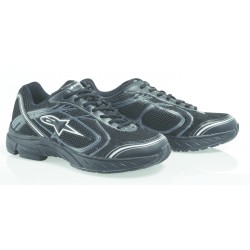Crew Riding Shoes by Alpinestars, Black with Silver