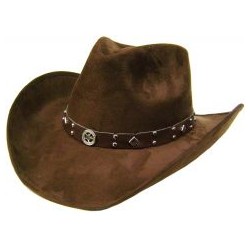 Dk Brown Felt-Feel Western Hat LK-9189 with Decorated Hat Band