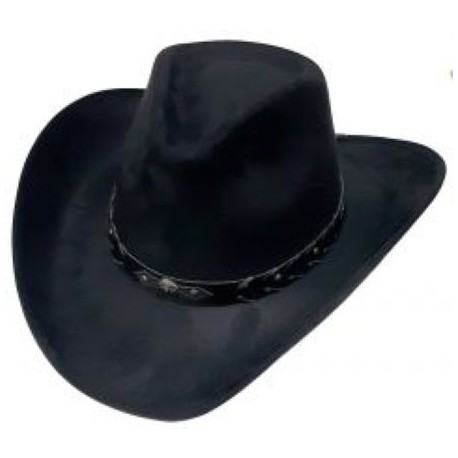 Black Felt-Feel Western Hat LK-9199