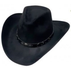 Black Felt-Feel Western Hat LK-9199