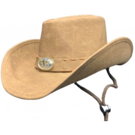 Lt.Tan Western Hat Faux Leather LK-C1085